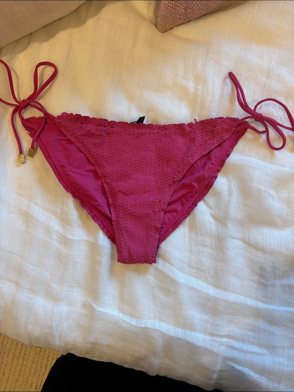 Vix Paula Hermanny Scales Pink Ripple Full Bikini Bottom Size L--NWT